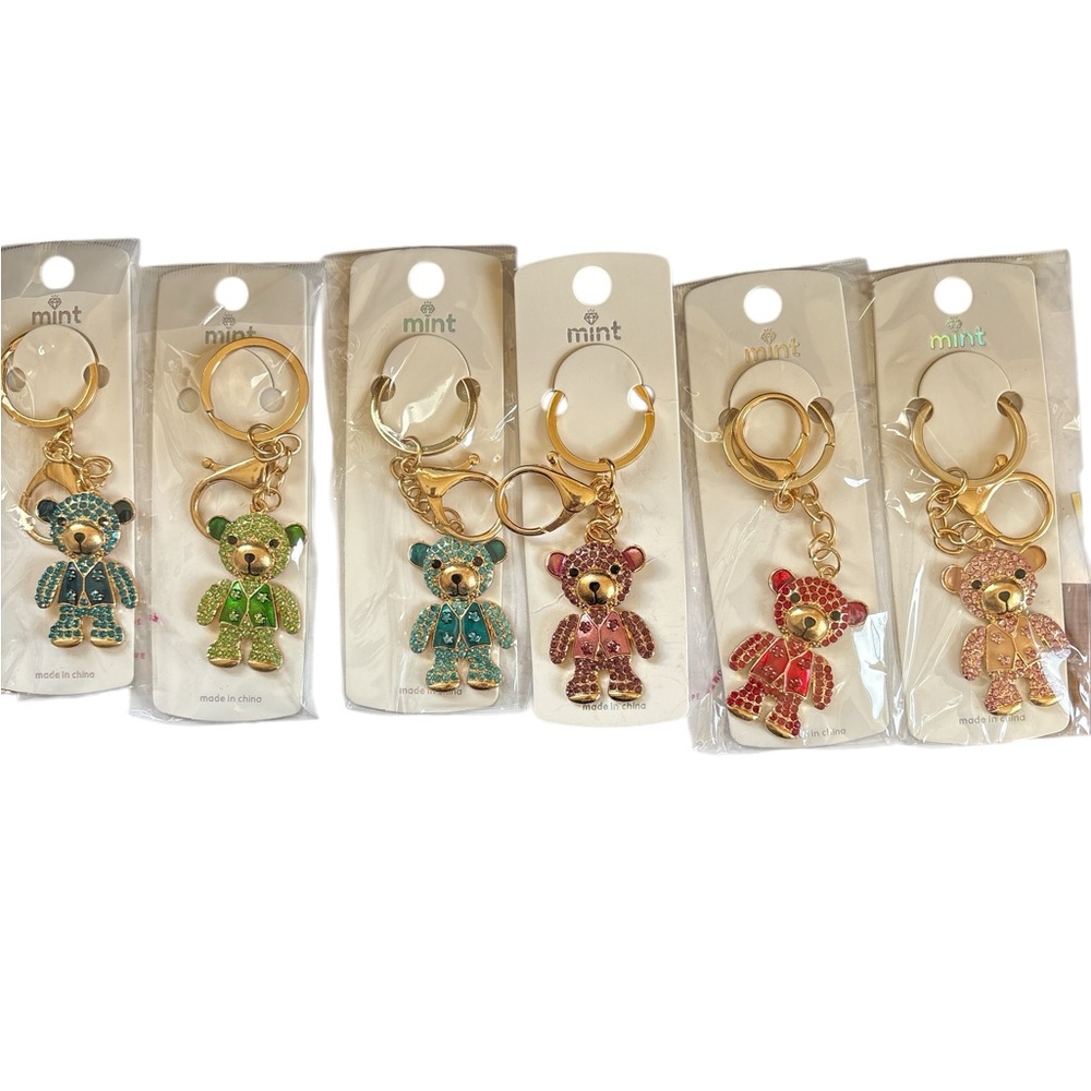 Teddy Bear With Vest Key Ring Or Bag Charm